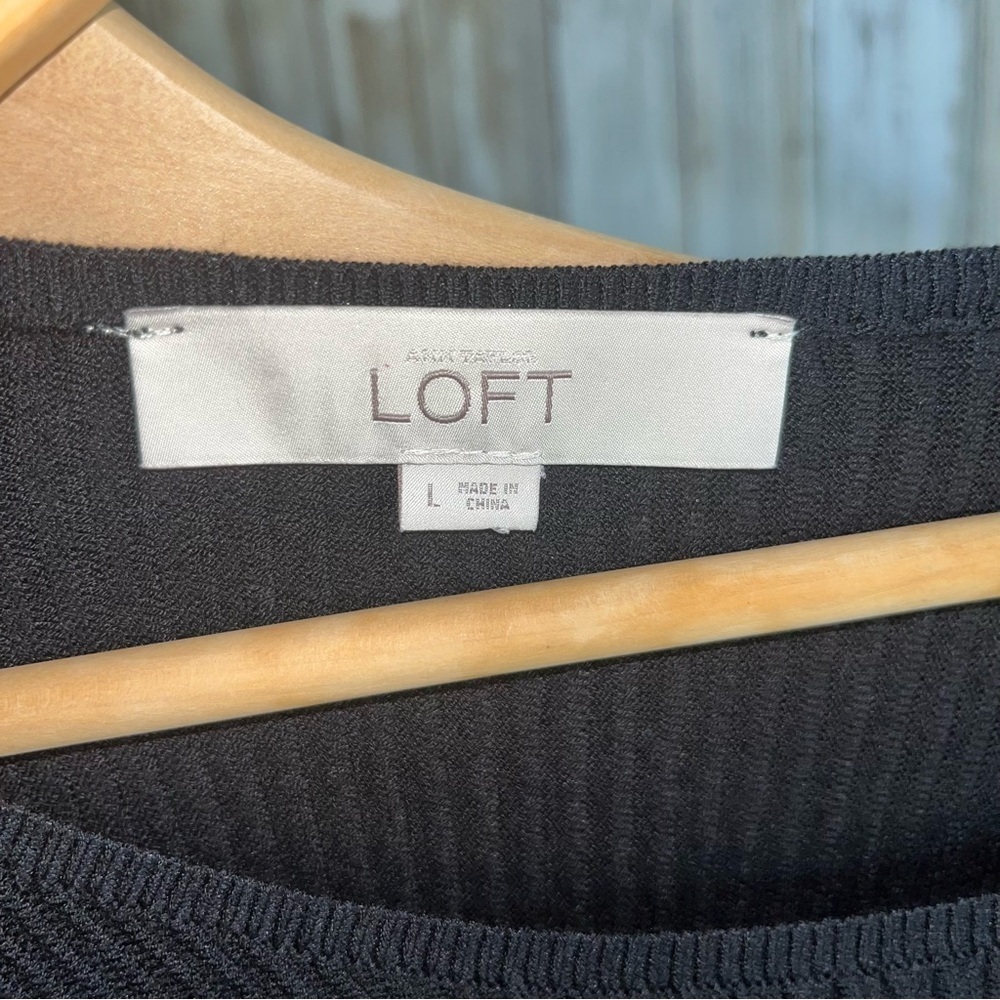 Loft Black Knit Ribbed Peplum - Picture 5 of 5